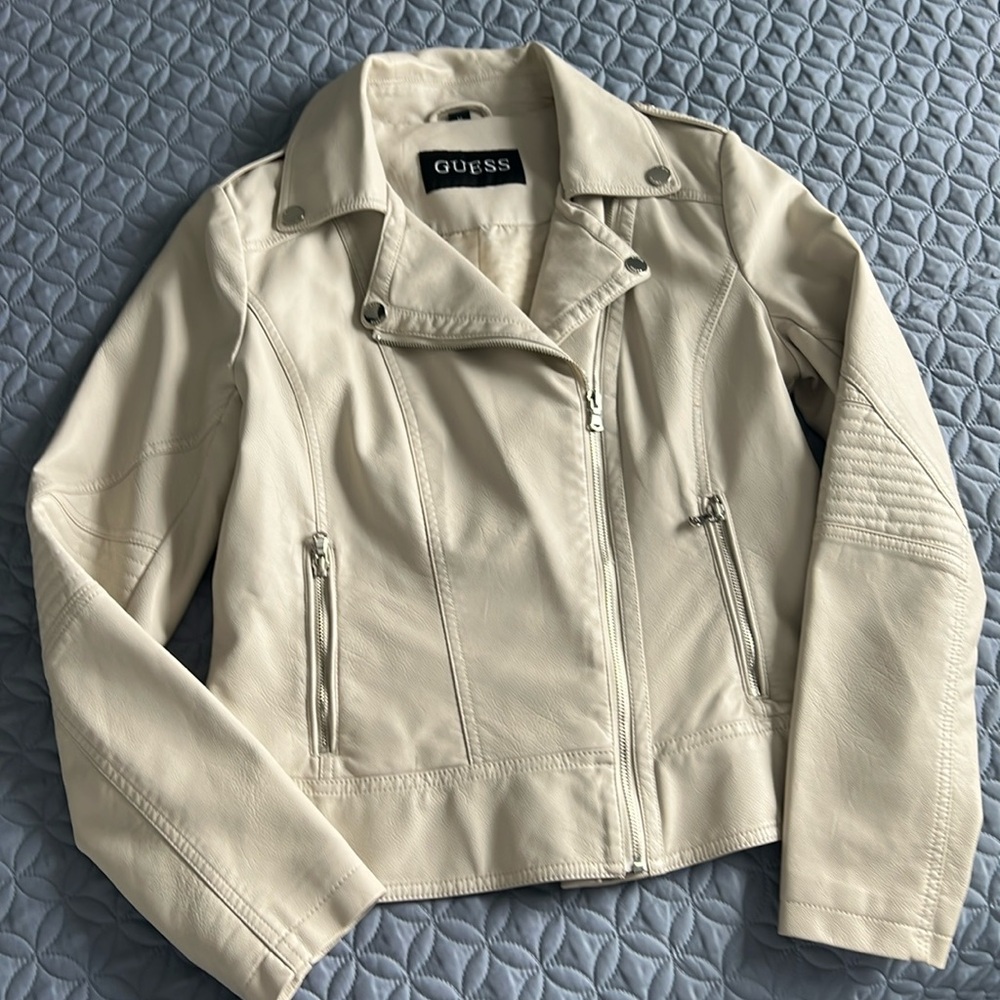 GUESS Faux-Leather Moto Jacket